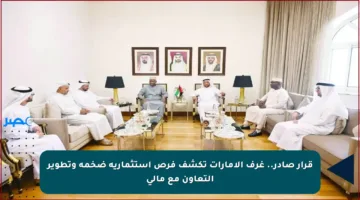 قرار صادر.. غرف الإمارات تكشف فرص استثمارية ضخمة وتطوير التعاون مع مالي